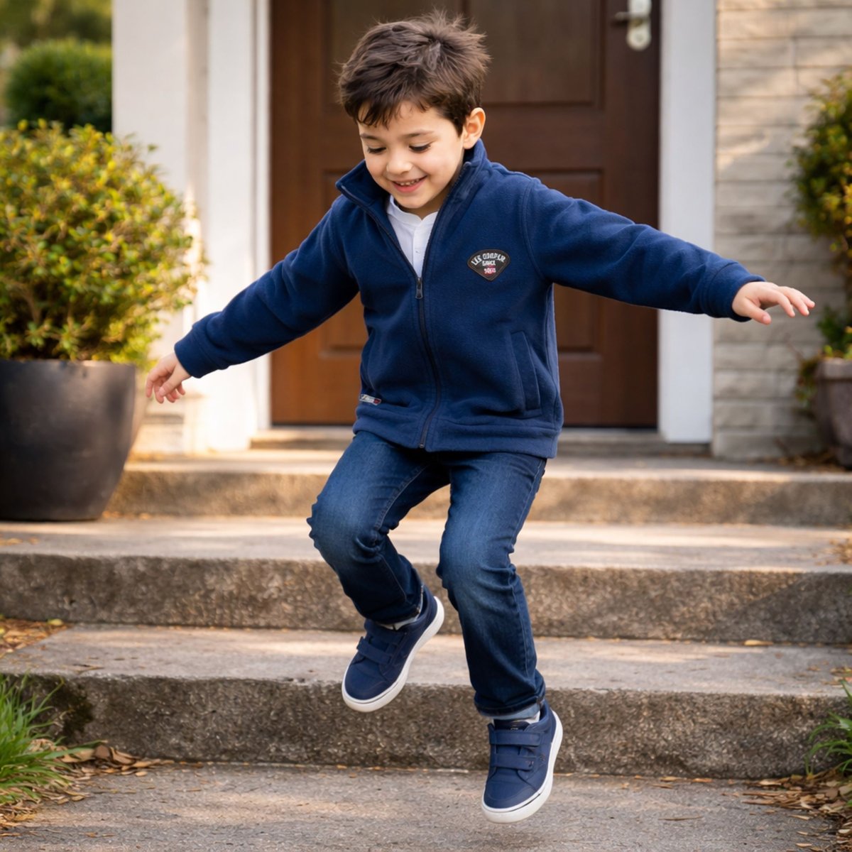 Veste polaire zippée col montant, manches longues POLAIRE bleu marine, LEE COOPER