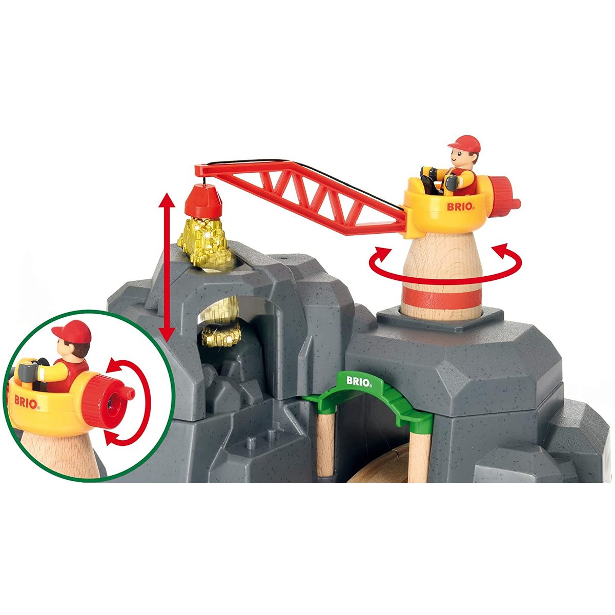 Plateforme grue et tunnels multifonctions gris, BRIO