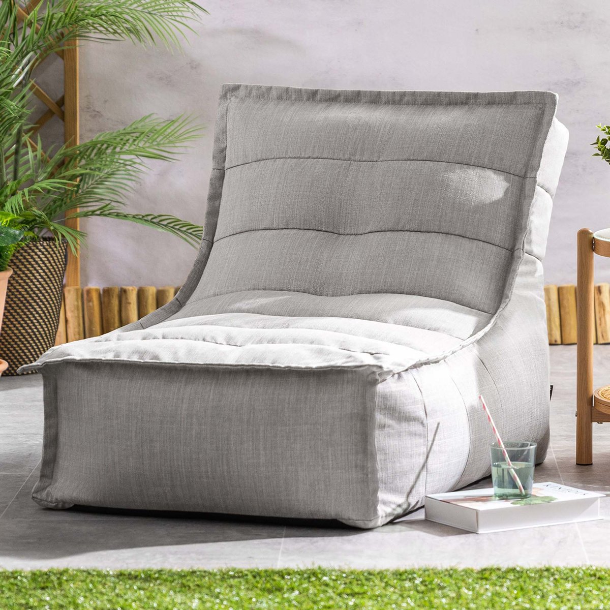 Pouf chauffeuse d'extérieur Oeko-Tex® - DOLCE gris, ICON