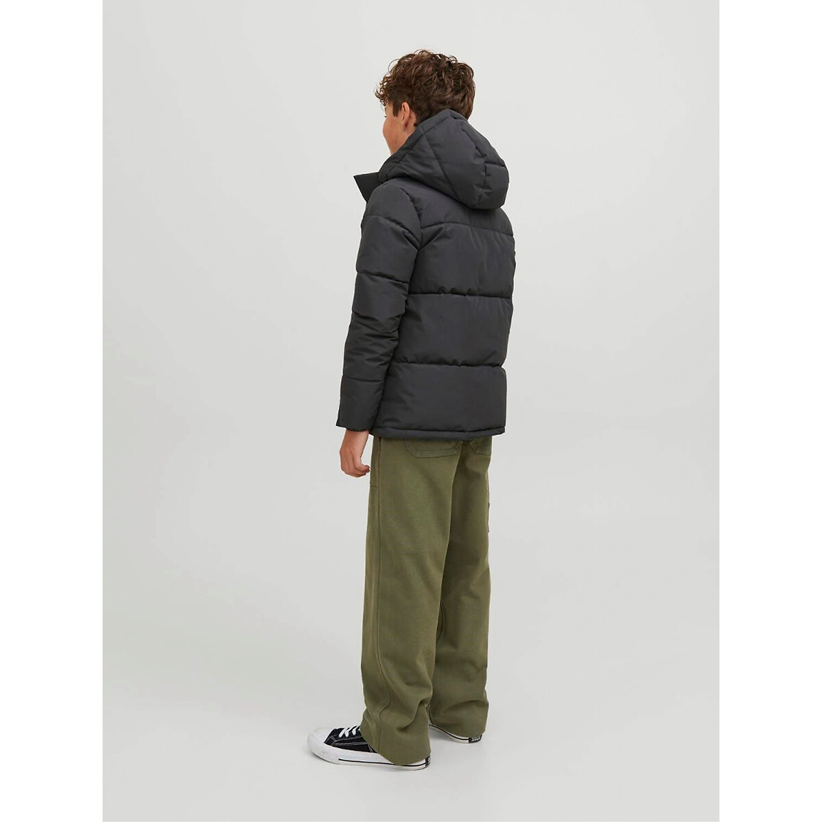 Blusão com capuz preto , JACK & JONES JUNIOR