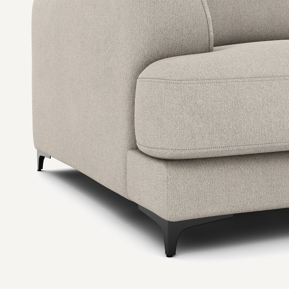 Canapé 3P convertible texturé viscose lin, Marsile naturel, AM.PM