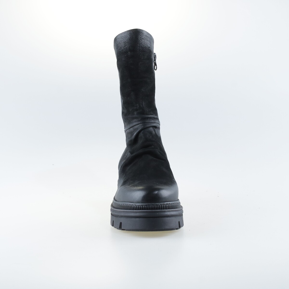 Botas de ante plisado negro, MJUS