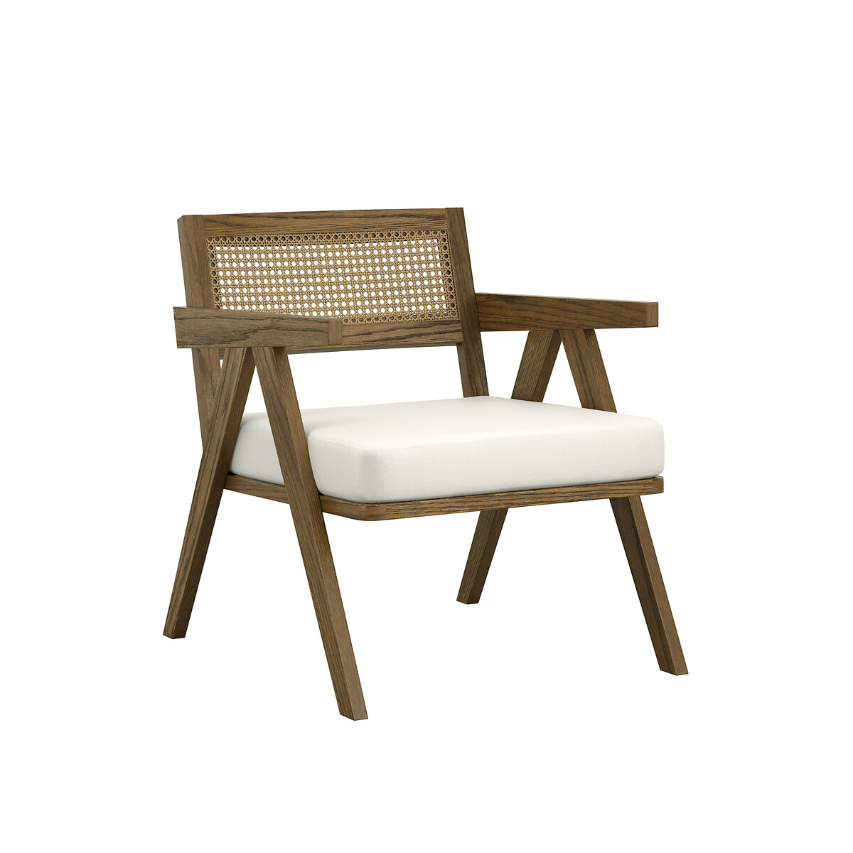 Aldric Smoked Wood and Rattan Accent Chair ecru , SO'HOME