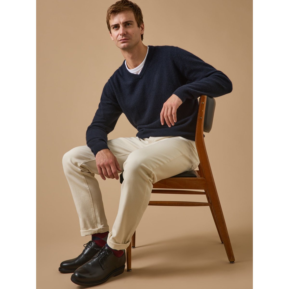 Pull col V - Collection Cachemire marine, CYRILLUS