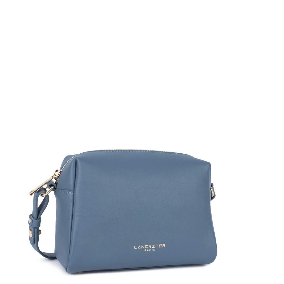 Sac trotteur zippé en cuir, DONNA CUBE bleu jeans, LANCASTER