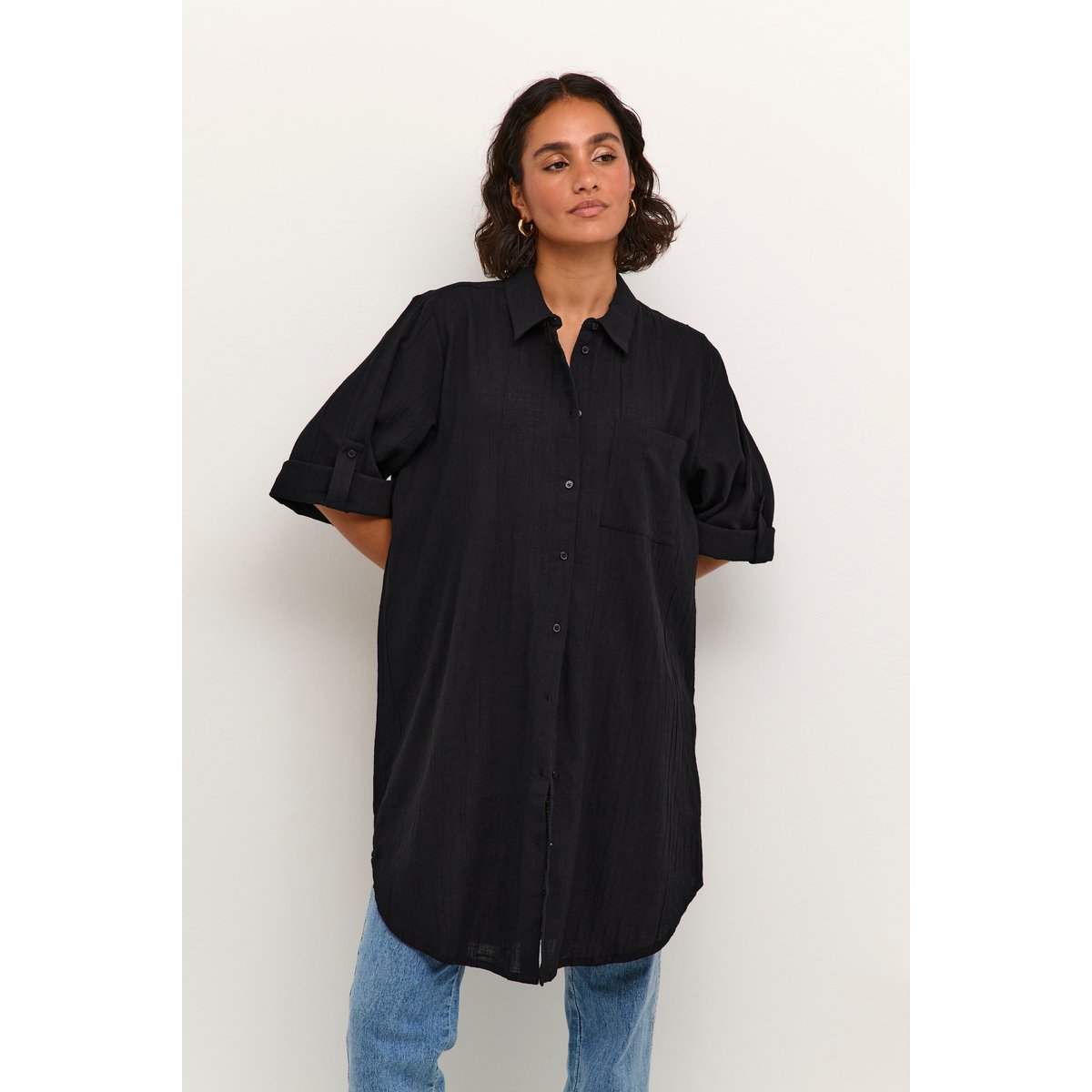 Chemise à manche courte noir black deep, KAFFE