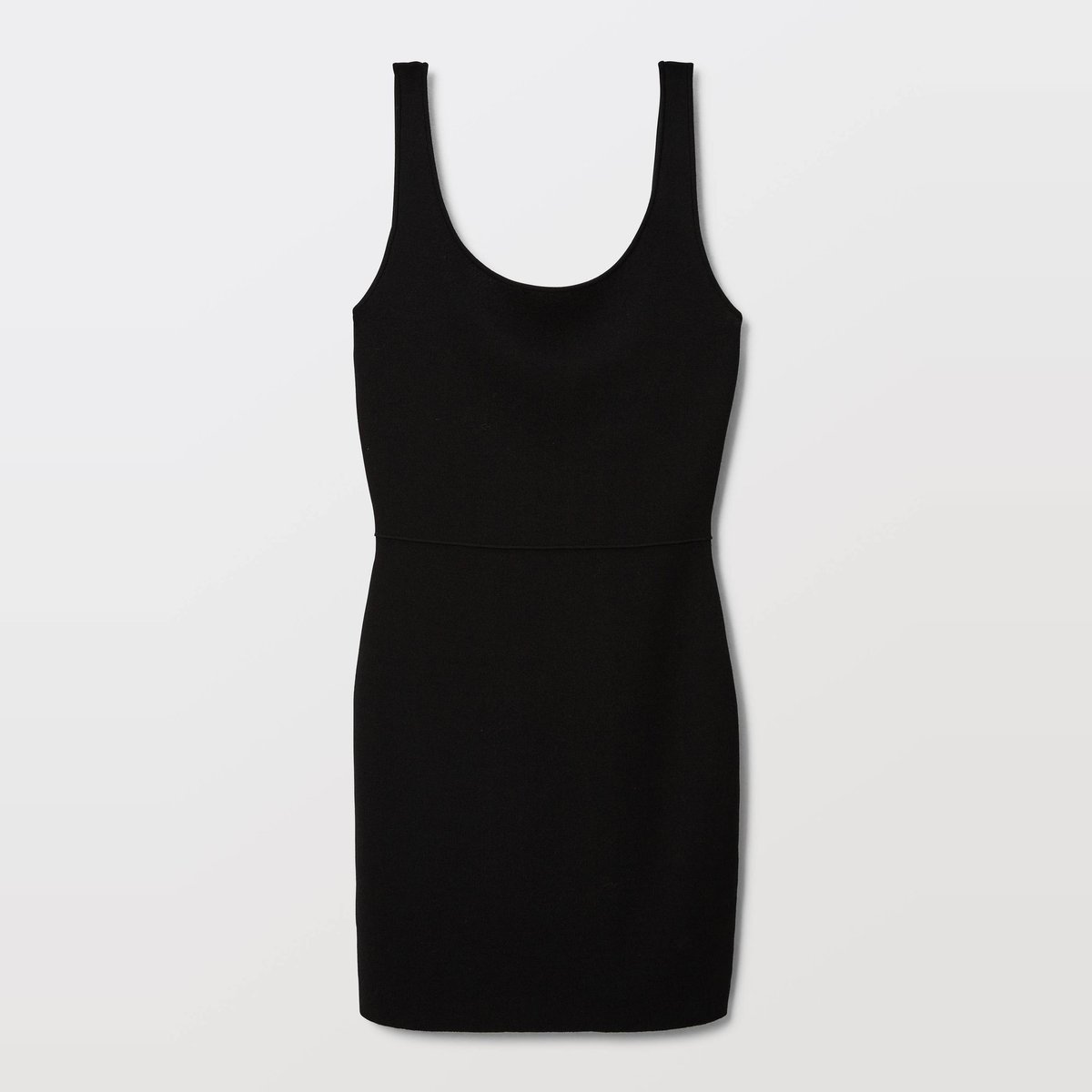 Robe courte ajustée en maille noir, MONOPRIX