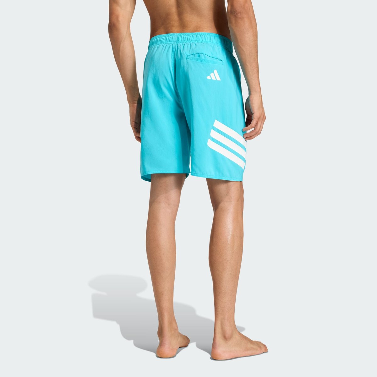 Short De Bain 3 Bandes 20,3 Cm lucid cyan / white, ADIDAS SPORTSWEAR