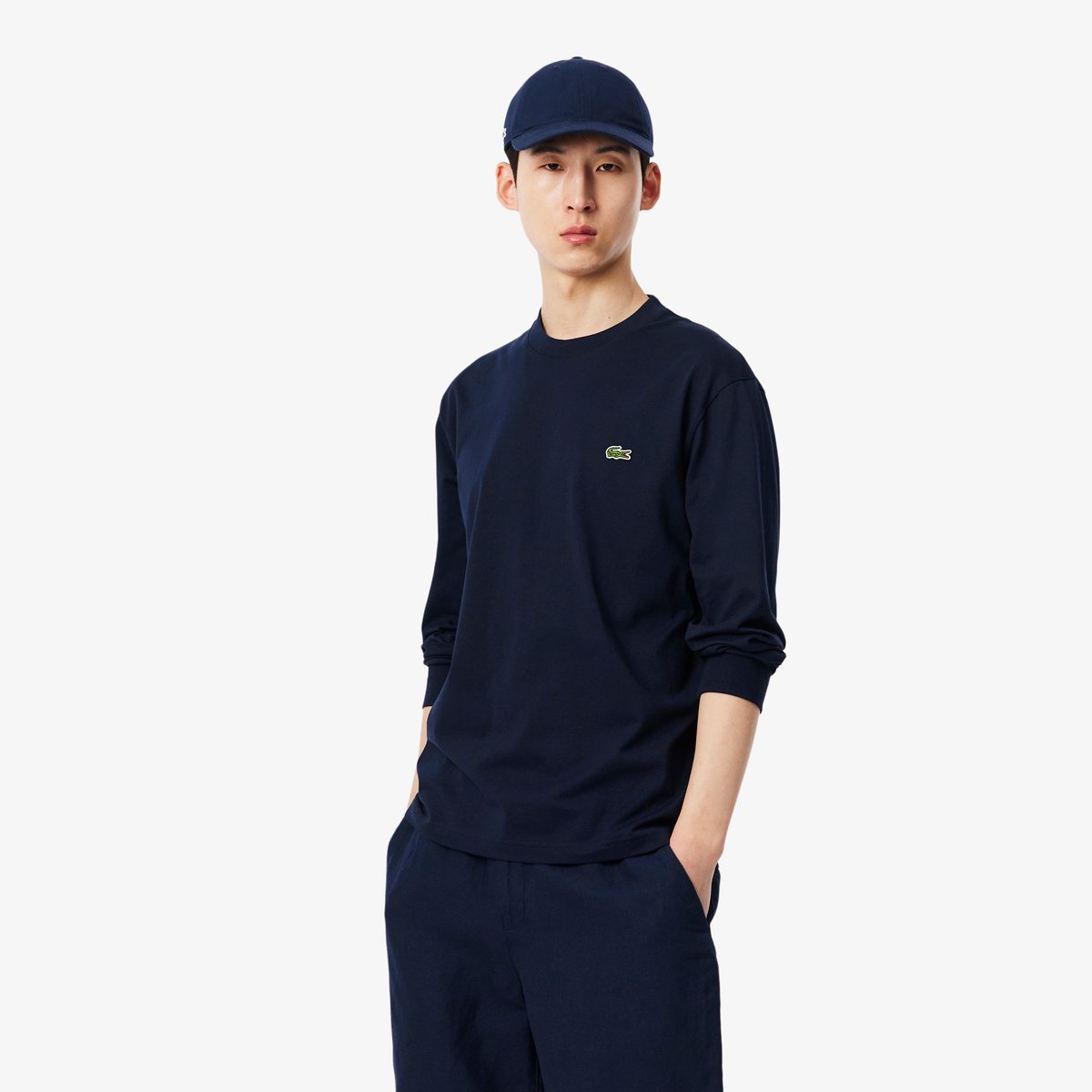 T-shirt manches longues coton bleu-166, LACOSTE