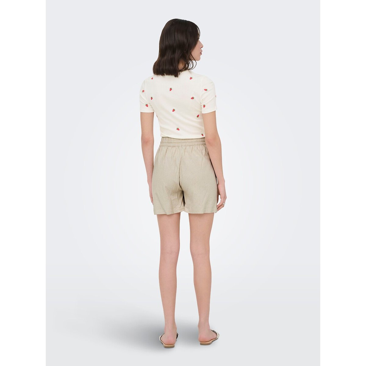 Short large, taille haute beige, JDY