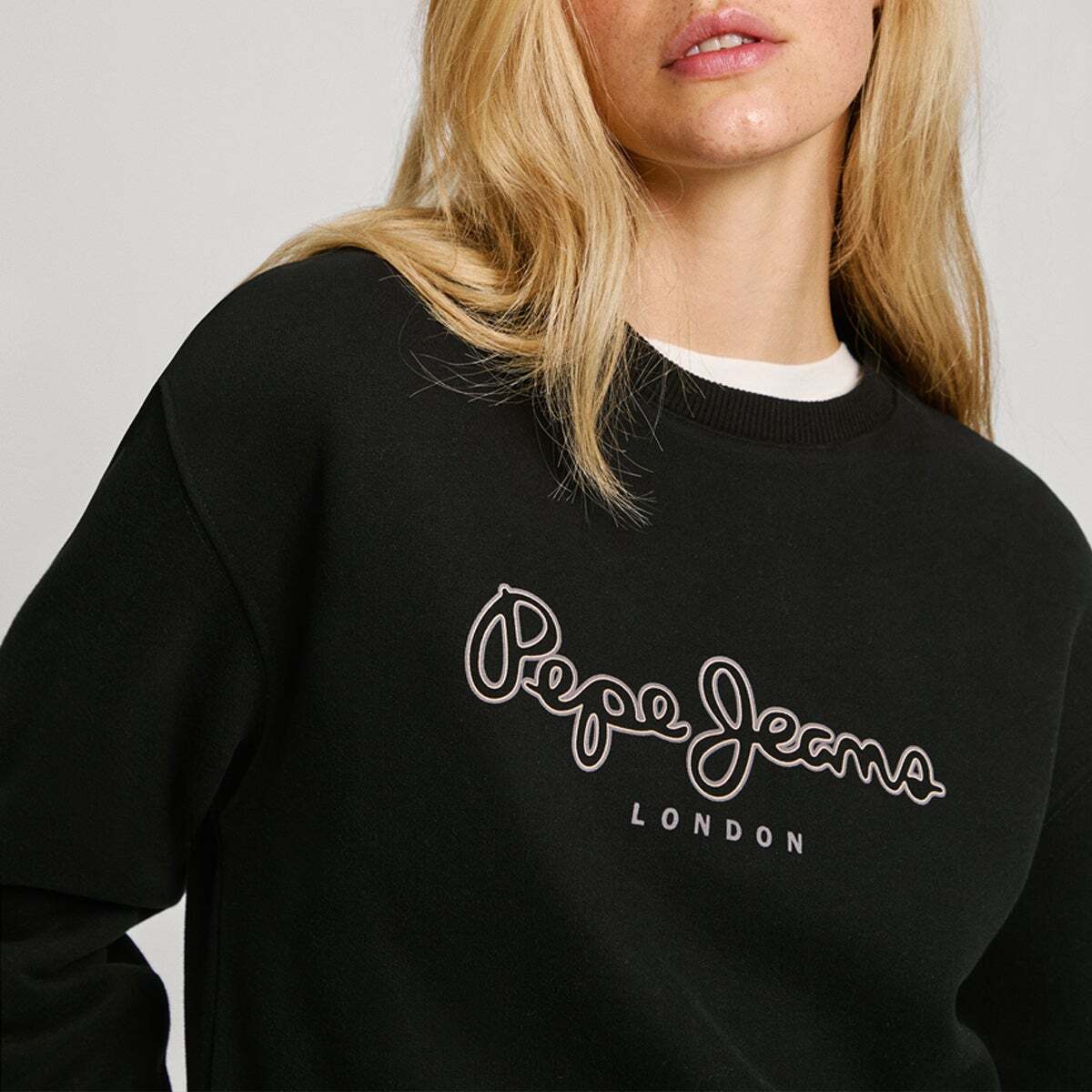 Sweat-Shirt À Col Rond Avec Logo noir, PEPE JEANS