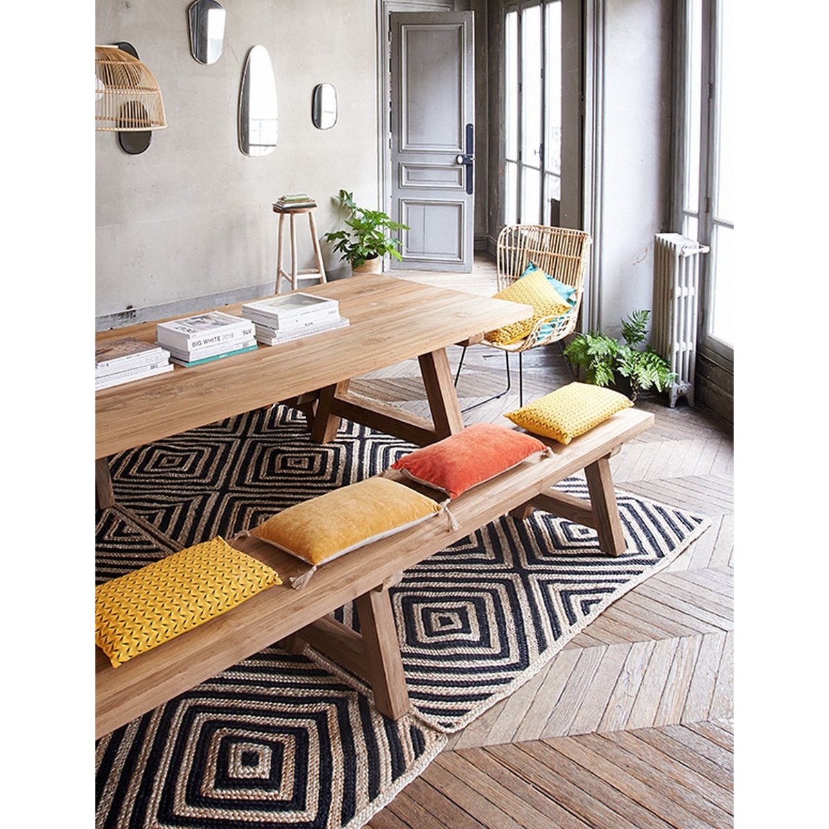 Banc en bois massif élégant pour extérieur - CANTANA beige, MATHI DESIGN