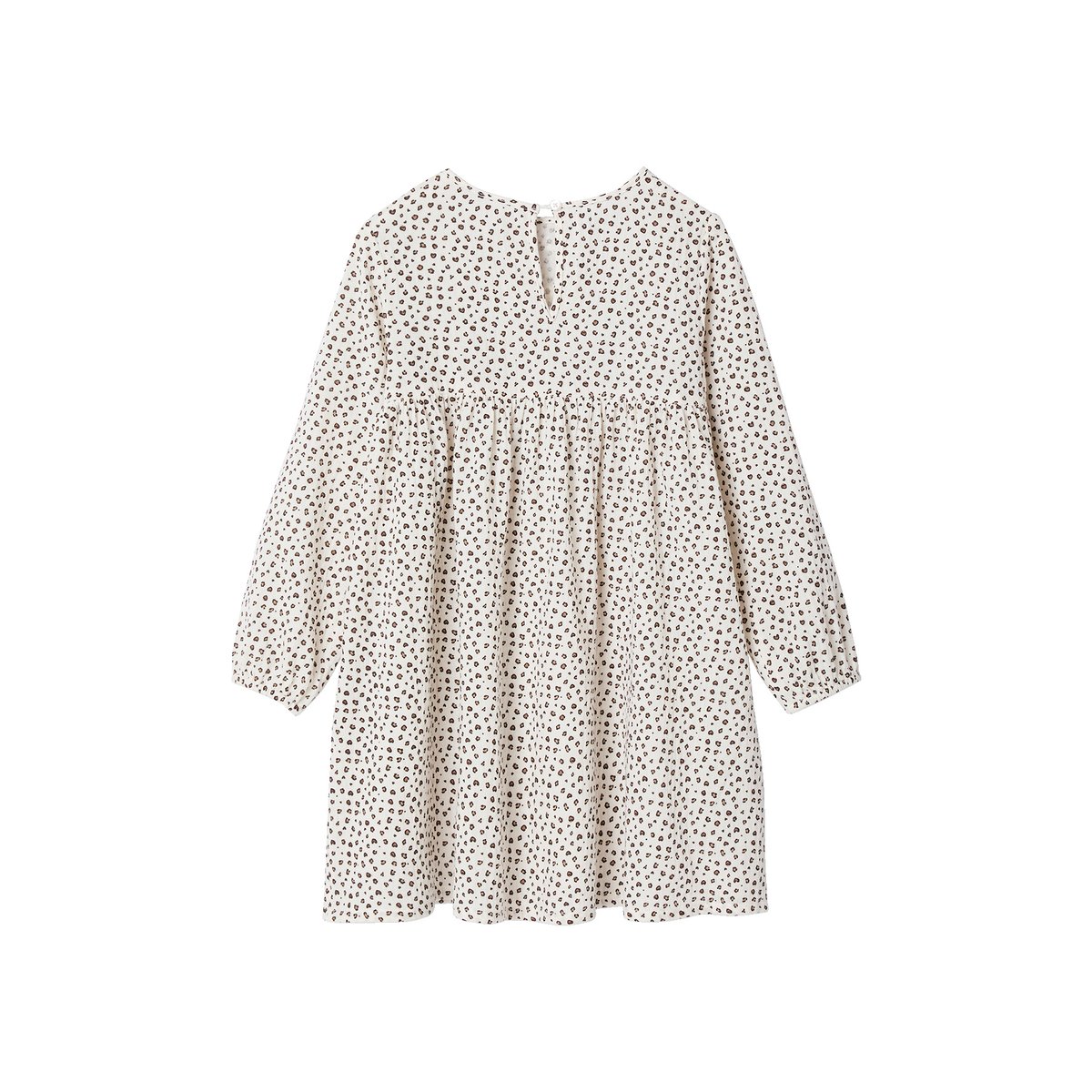 Robe en gaze de coton avec noeuds fantaisie écru, VERTBAUDET