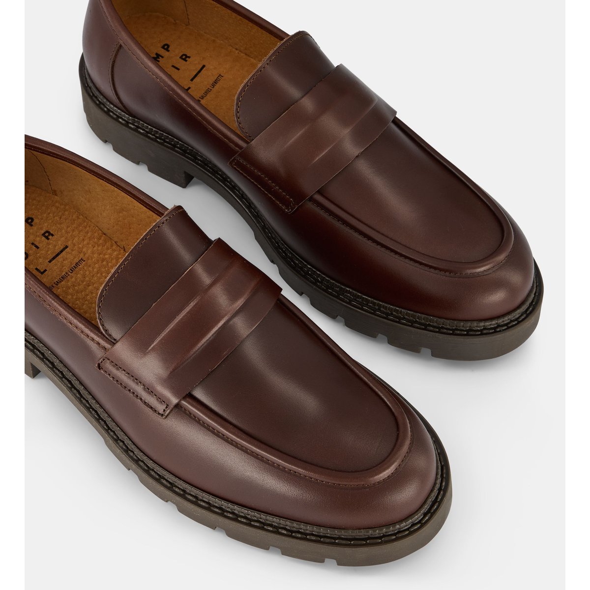 Mocassins owen en cuir marron, COMPTOIR GL