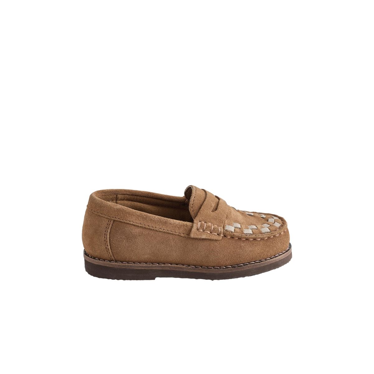 Mocassins en cuir marron fauve, NEXT