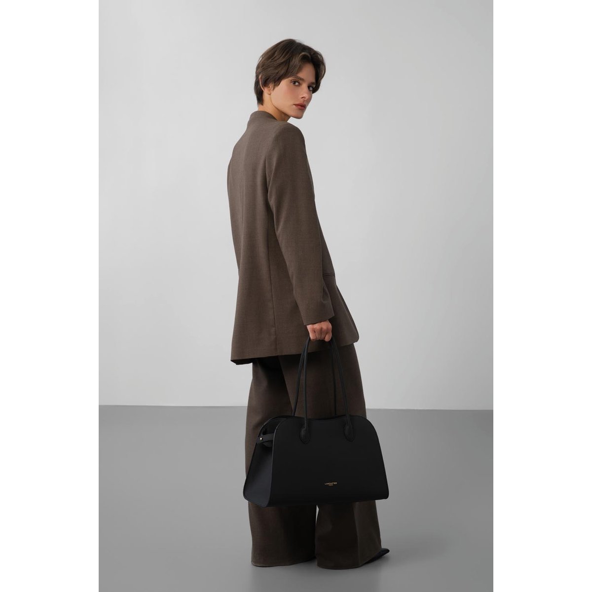 Grand sac cabas épaule TORO HOPPER noir, LANCASTER