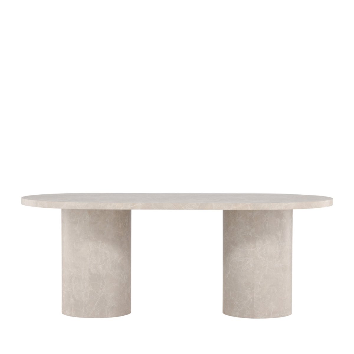 Table à manger 8 personnes ovale effet marbre- NARVIK beige, VENTURE HOME