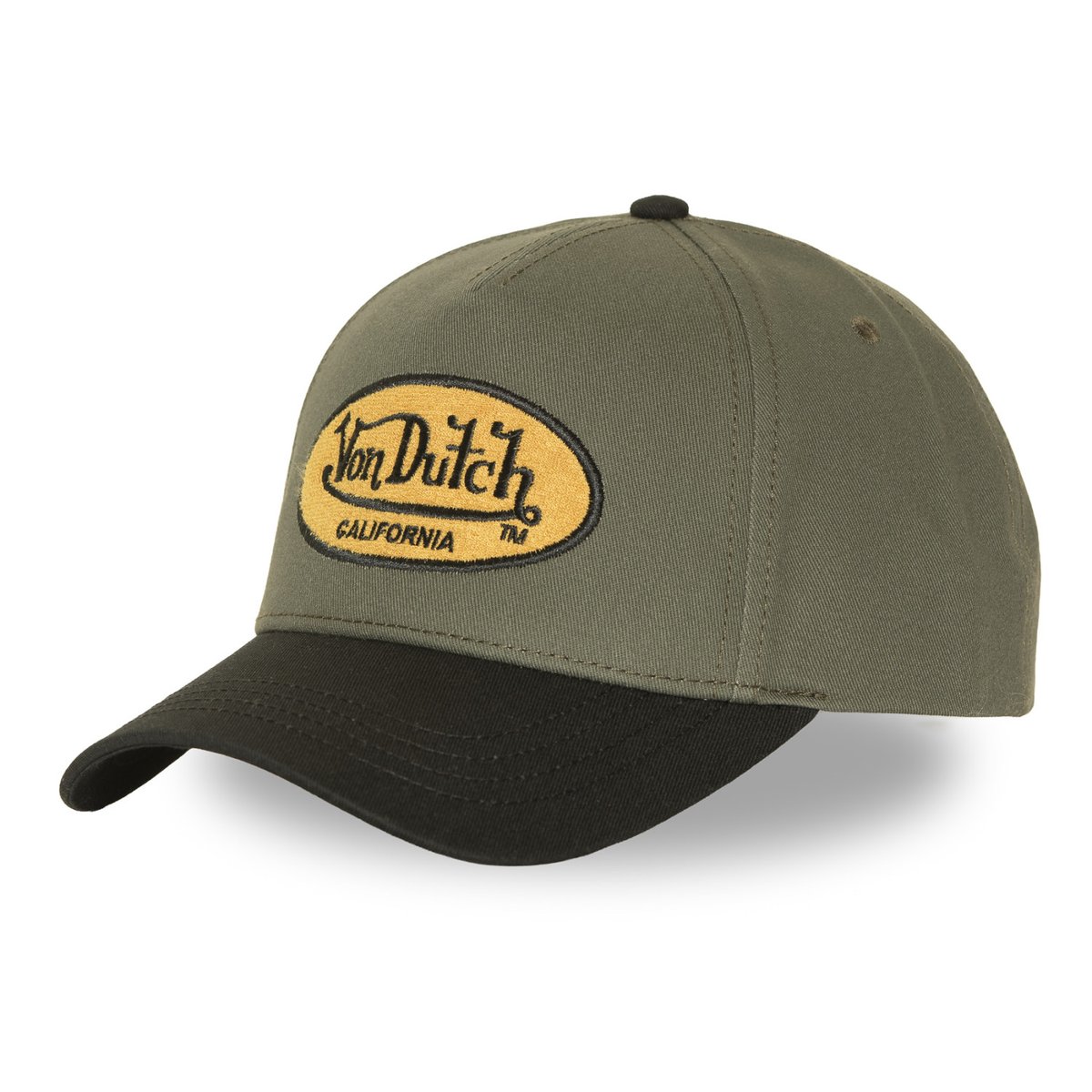 Casquette Baseball Terry kaki/noir/moutarde, VON DUTCH