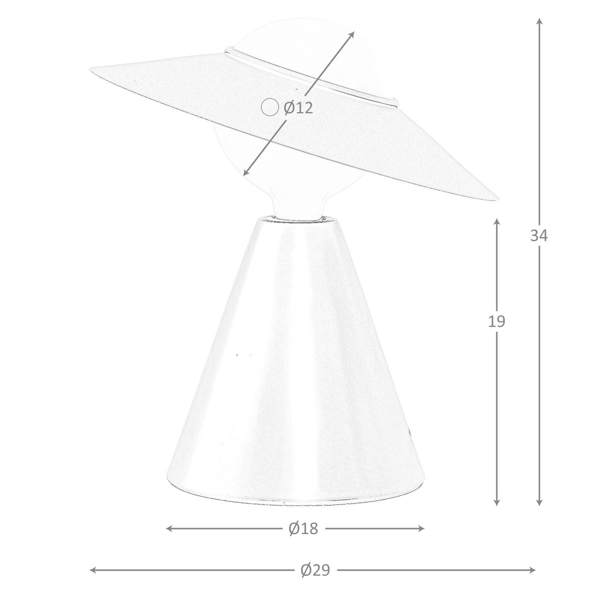 Lampe de table en verre et acier noir | blanc, ANGEL CERDA