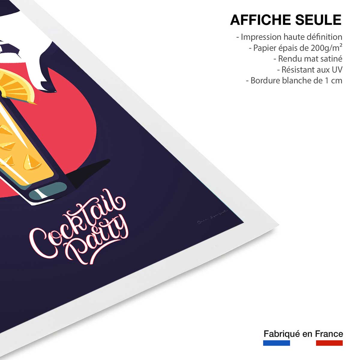 Affiche cuisine Cocktail party affiche seule, HEXOA