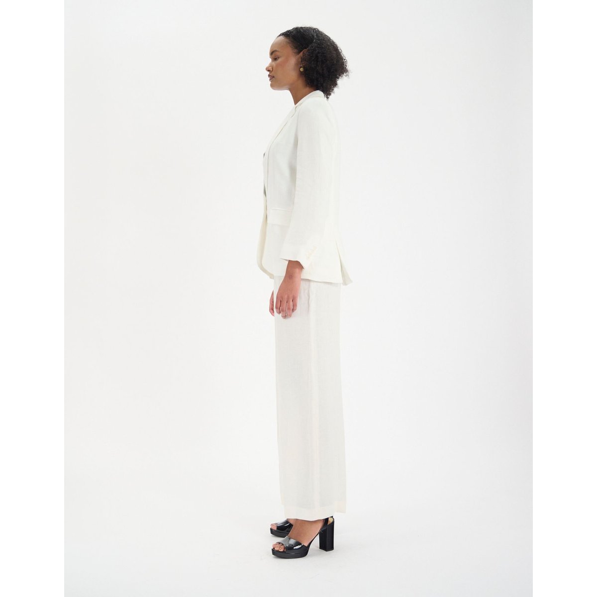 Veste Bruna en lin blanc white, INES DE LA FRESSANGE PARIS