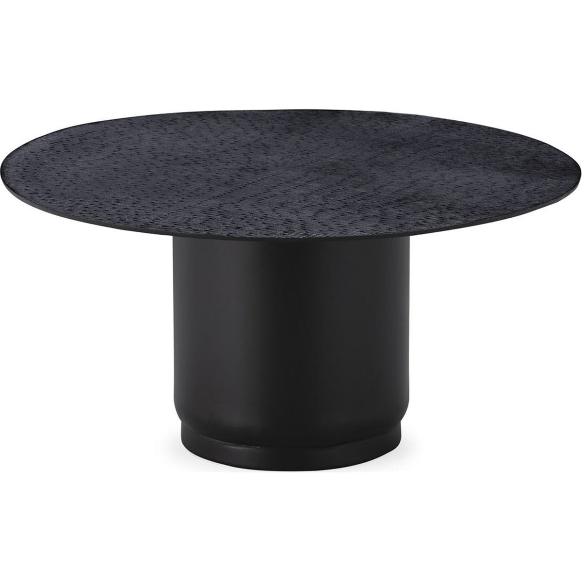 Table basse ronde métal, Plateau texturé bronze noirâtre, RECOLLECTION