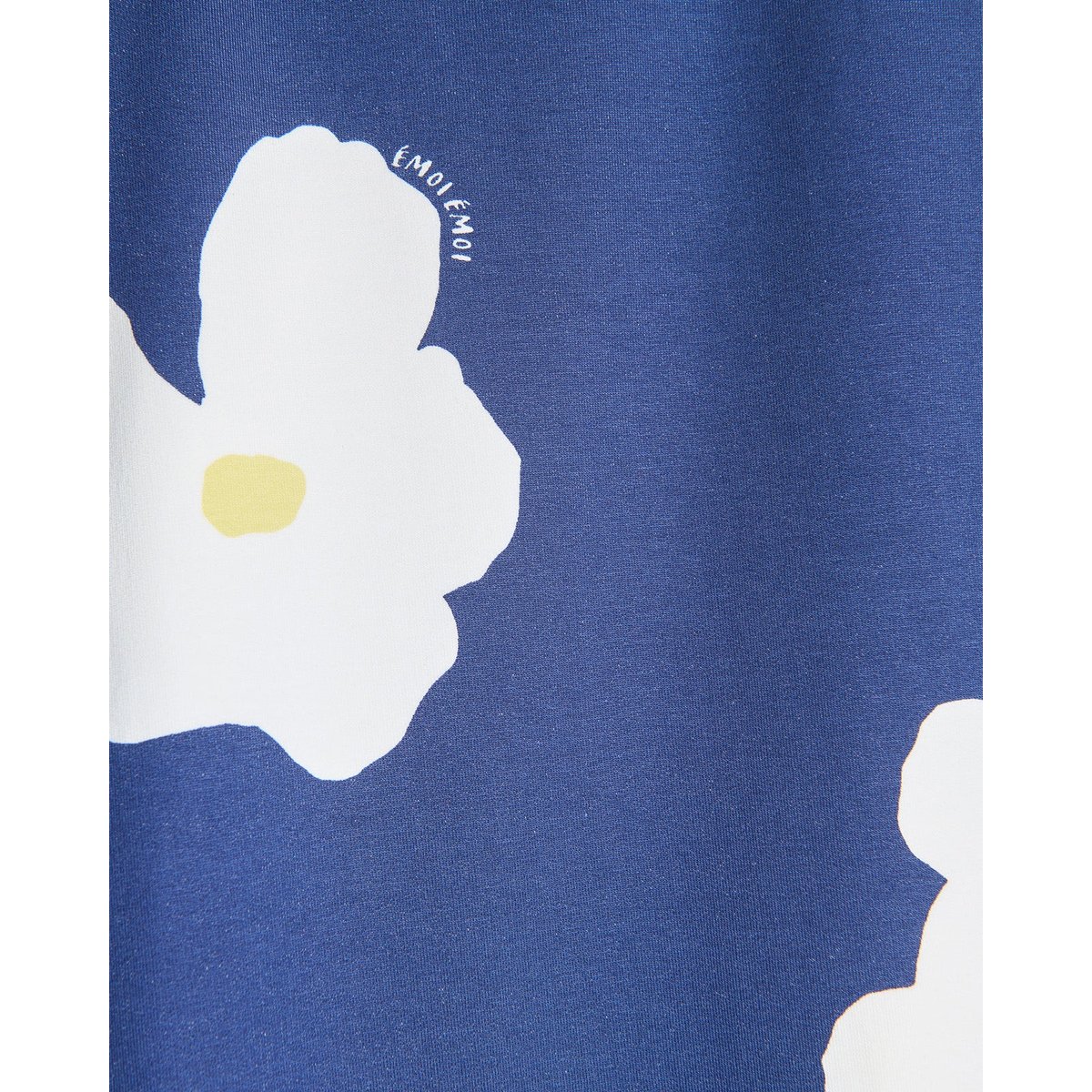Sweat en coton bio imprimé fleuri bleu encre, EMOI EMOI