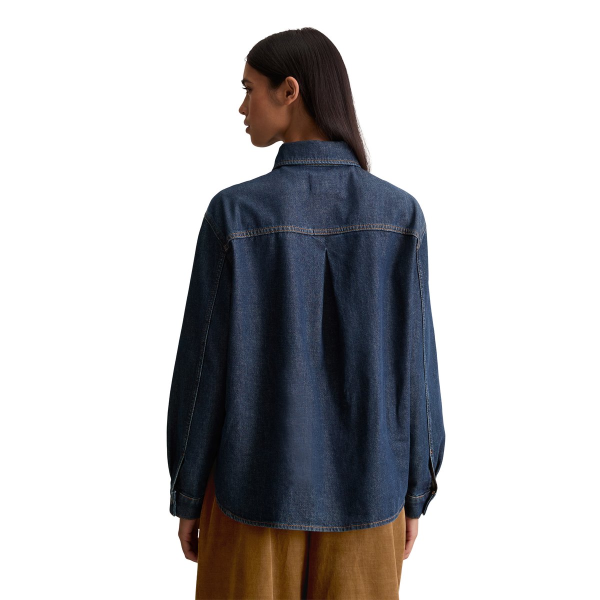 Blouse en jean regular en pur coton bio bleu fooncé, MARC O’POLO DENIM