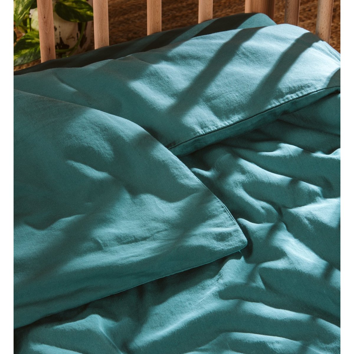 Housse de couette pour lit 1 personne PUR COTON BIO bleu nuit, KADOLIS