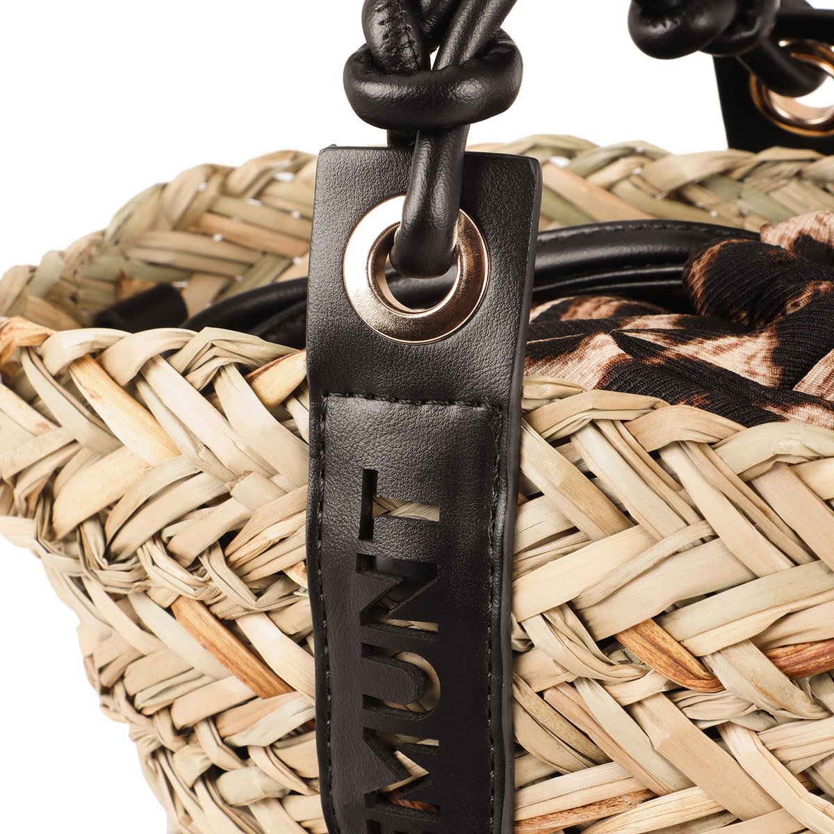 Mini sac cabas avec poignée logotypée beige, LOLA CASADEMUNT