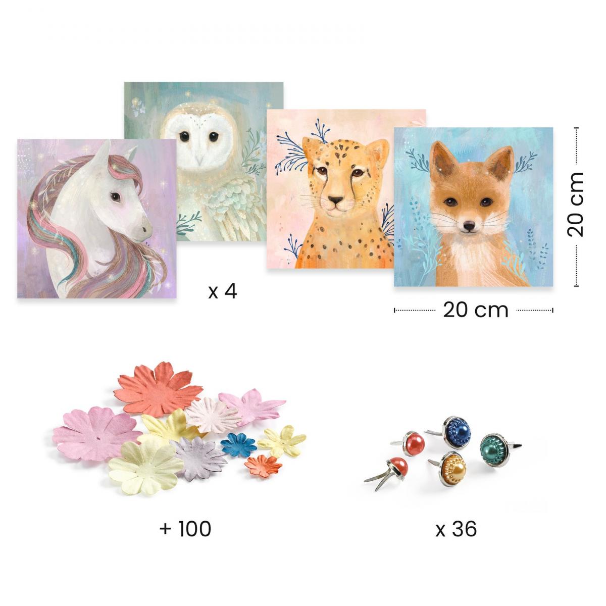 Papier créatif - Couronnes de fleurs couleur unique, DJECO