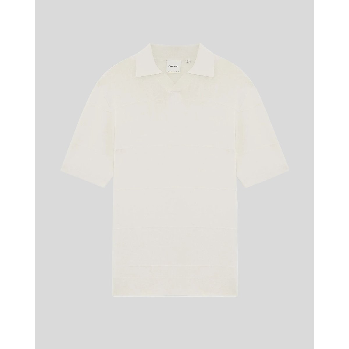 Polo col ouvert fin en maille gris lucarne, LYLE & SCOTT