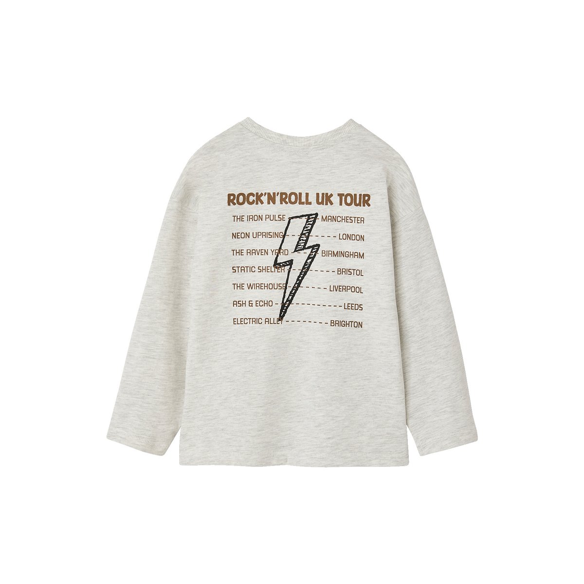 T-shirt manches longues blanc chiné, VERTBAUDET