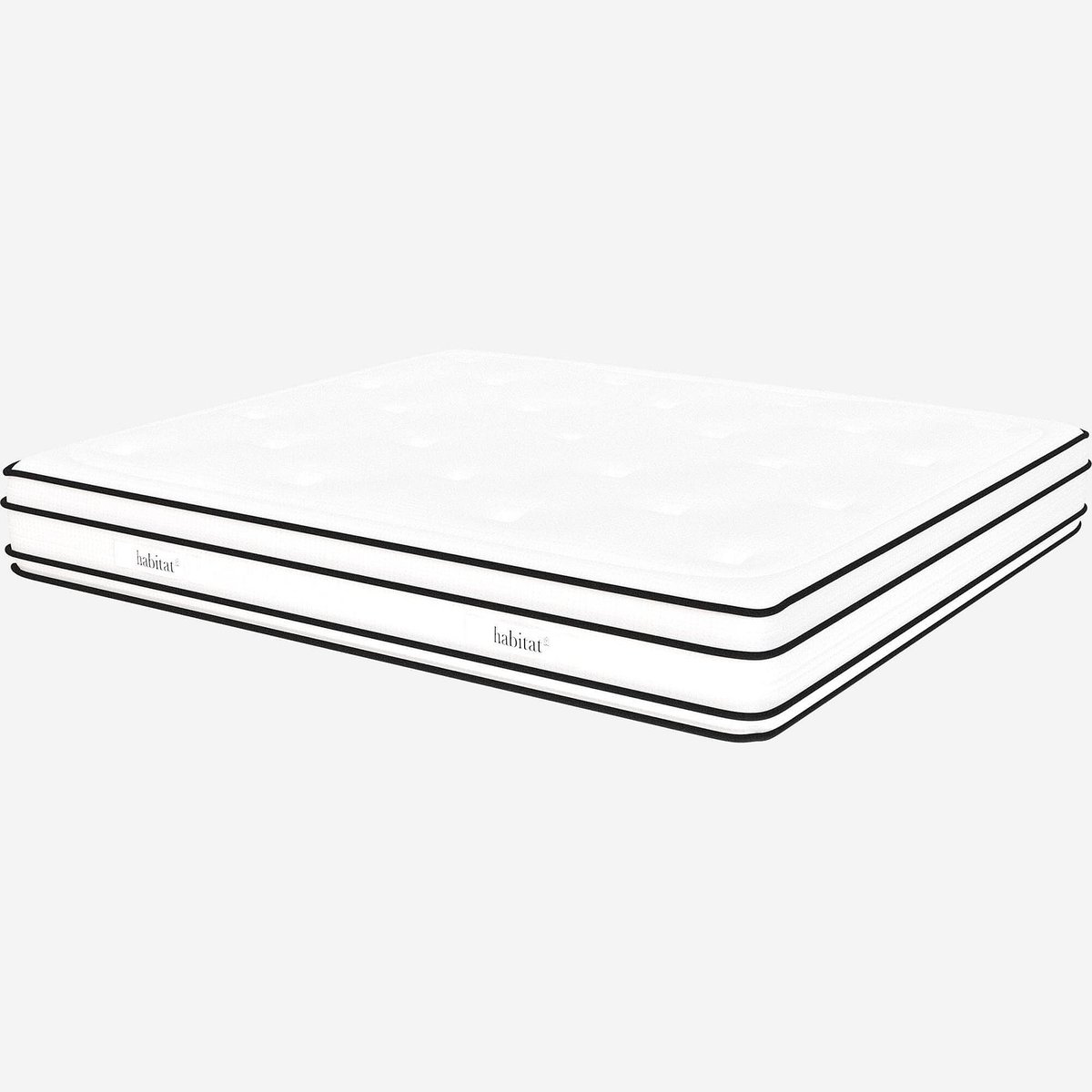 Matelas hybride ressorts ensachés et mousse en mémoire de forme DREAM HYBRIDE blanc, HABITAT