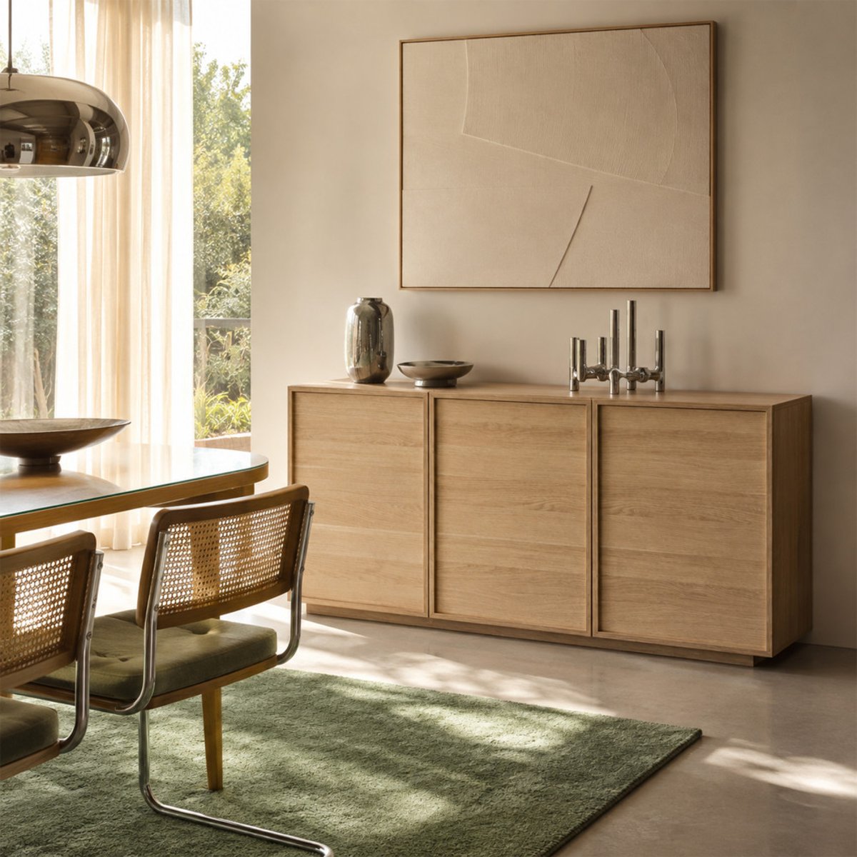 Buffet 3 portes en bois L160cm- JOY bois clair, DRAWER