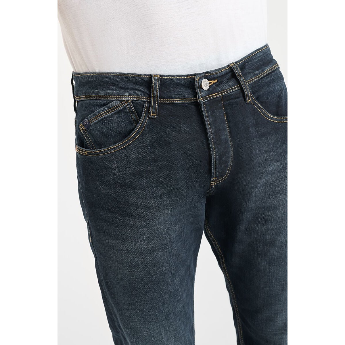 Jeans slim stretch 700/11, longueur 34 blue black, LE TEMPS DES CERISES