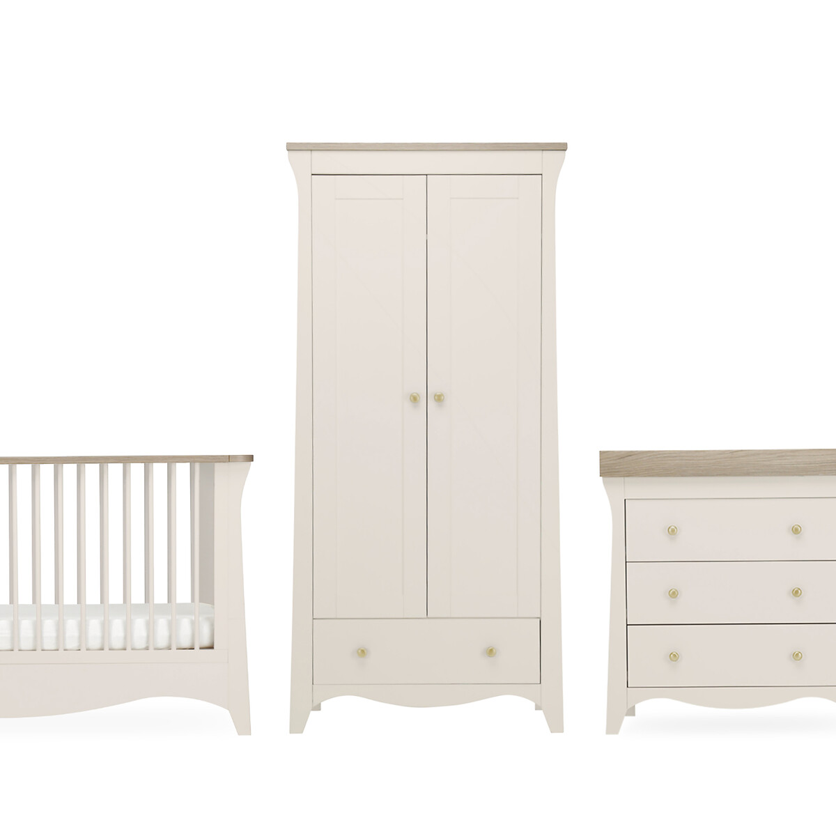 Clara 3 Piece Nursery Furniture Set stone beige, CUDDLECO