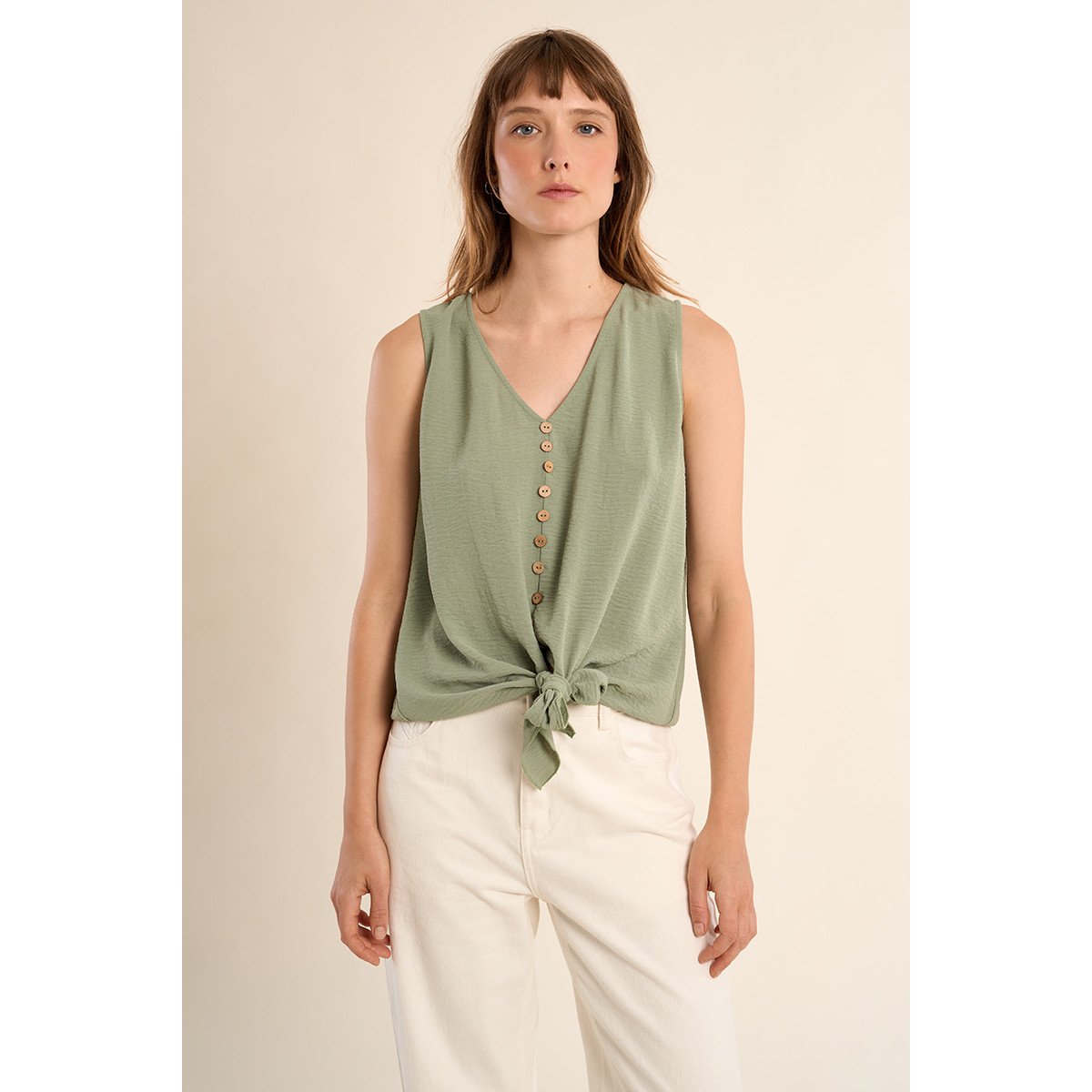 Débardeur fluide, nouable sage green, MOLLY BRACKEN
