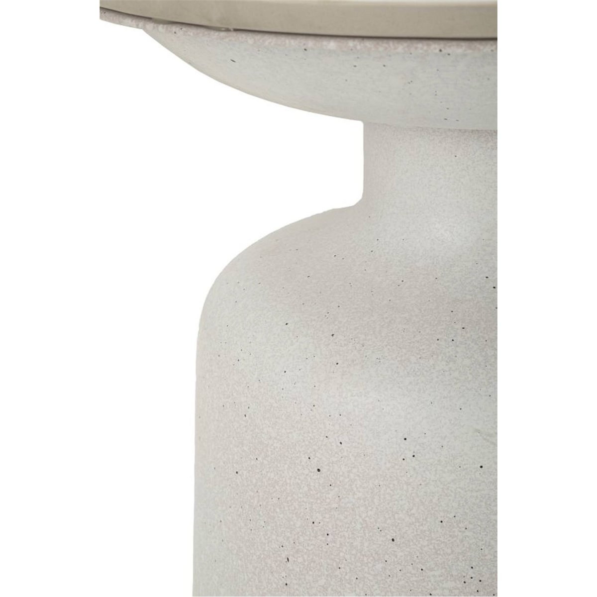 Table d'appoint ronde en fer plateau céramique blanc effet marbre, RECOLLECTION