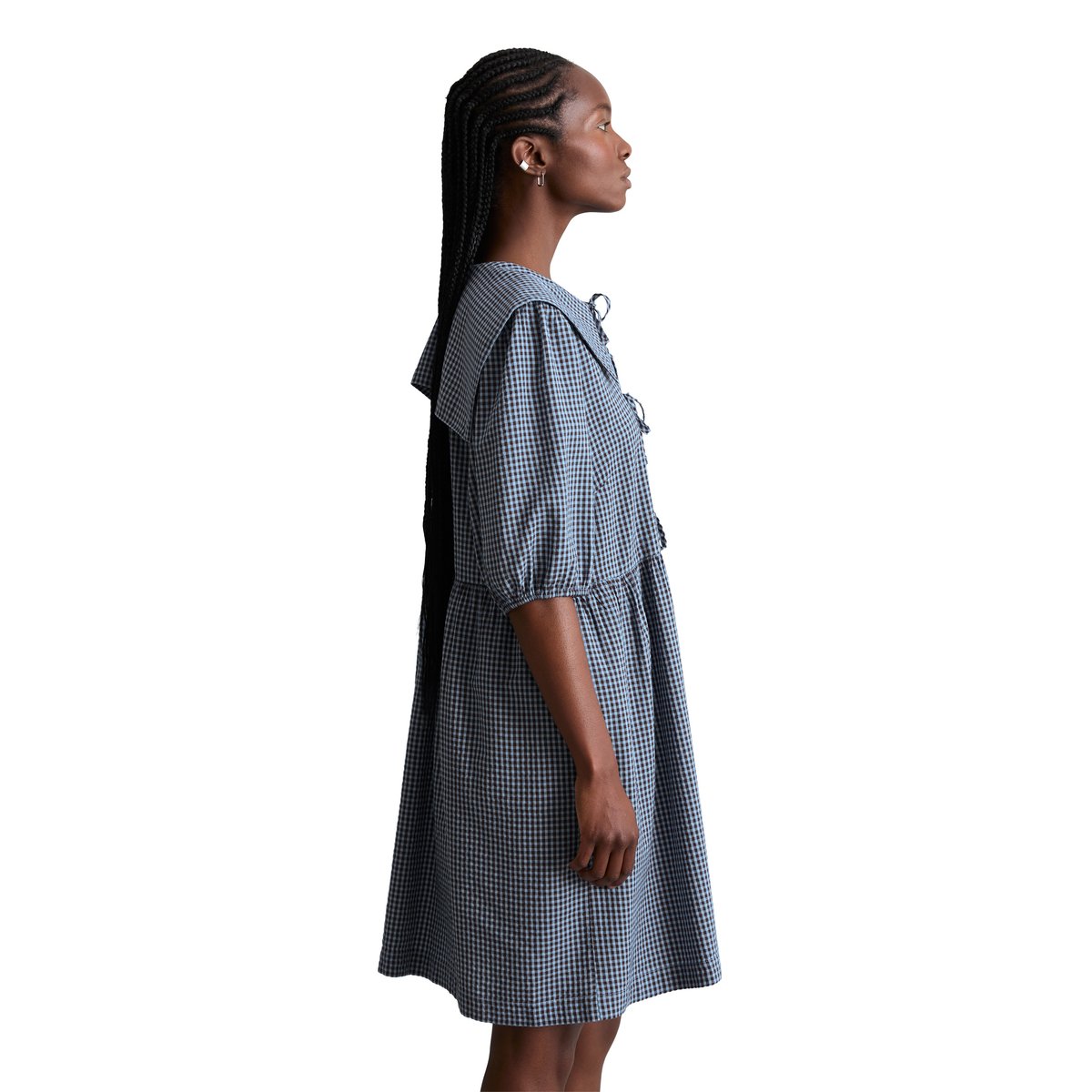 Robe en seersucker relaxed en coton mélangé bleu clair, MARC O’POLO DENIM