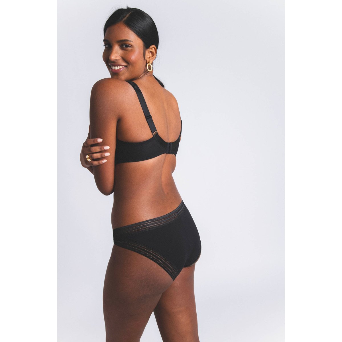 Soutien-gorge triangle grande taille en dentelle MISS LEJABY noir, MAISON LEJABY