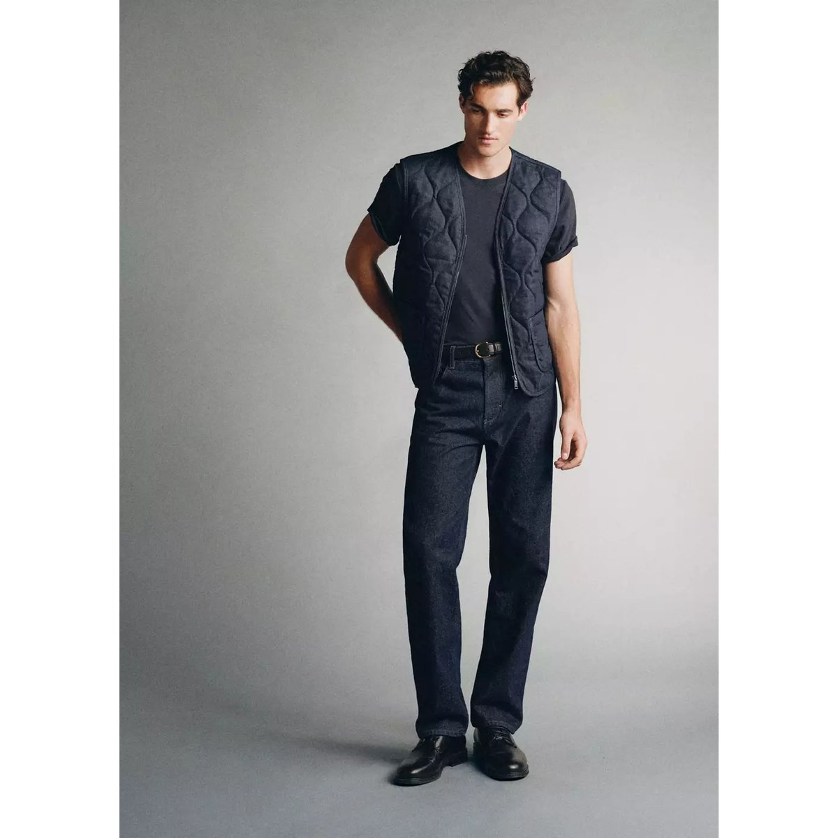 Gilet matelassé 100 % coton bleu, MANGO MAN