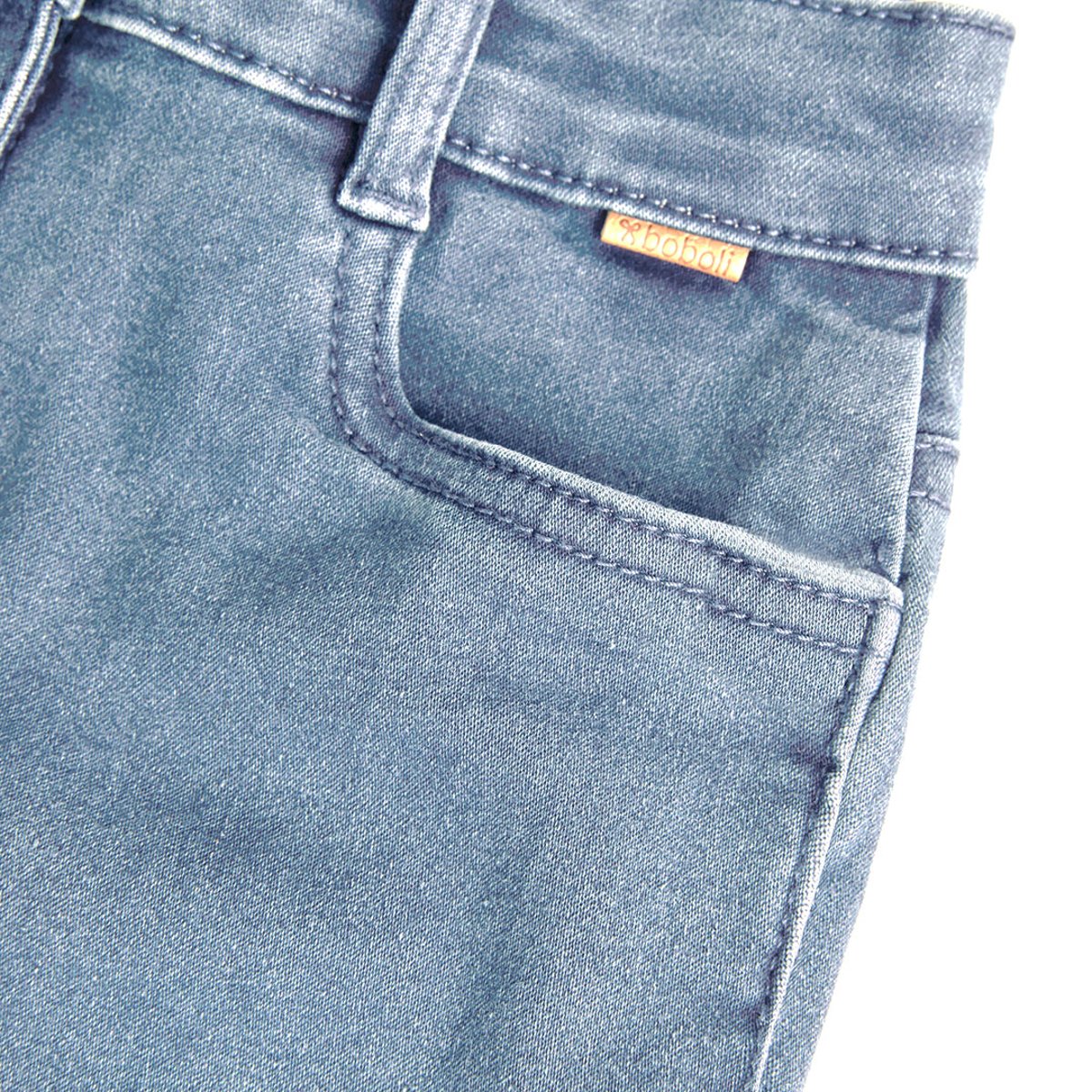 Pantalon fille en denim stretch bleu, BOBOLI