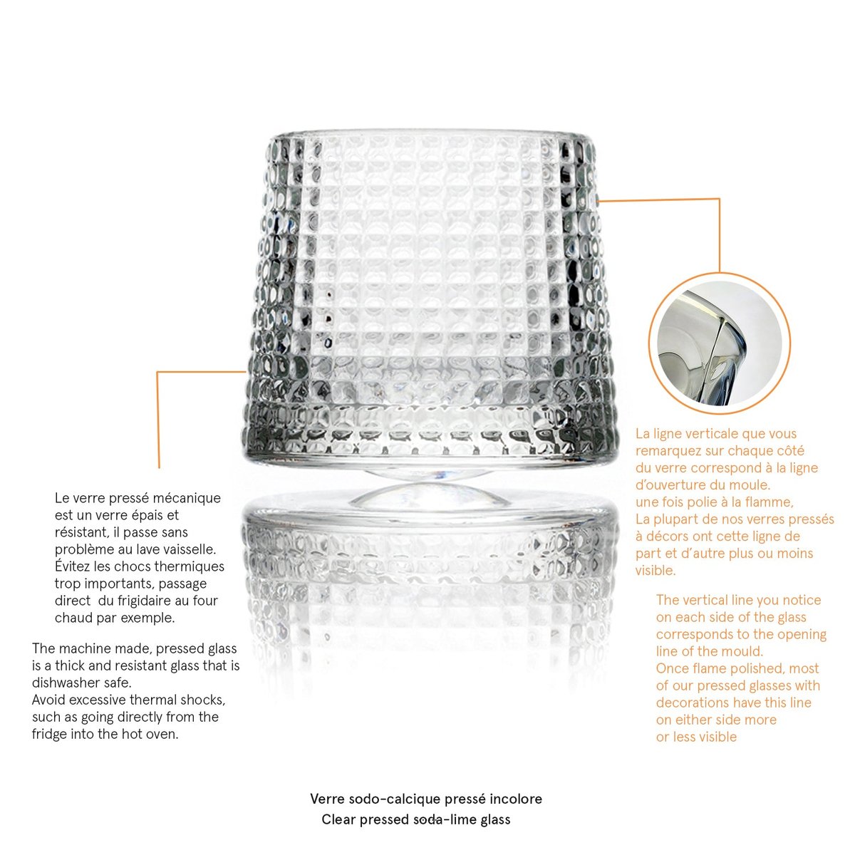 Lot de 4 verres à whisky, BLOSSOM transparent, LA ROCHERE