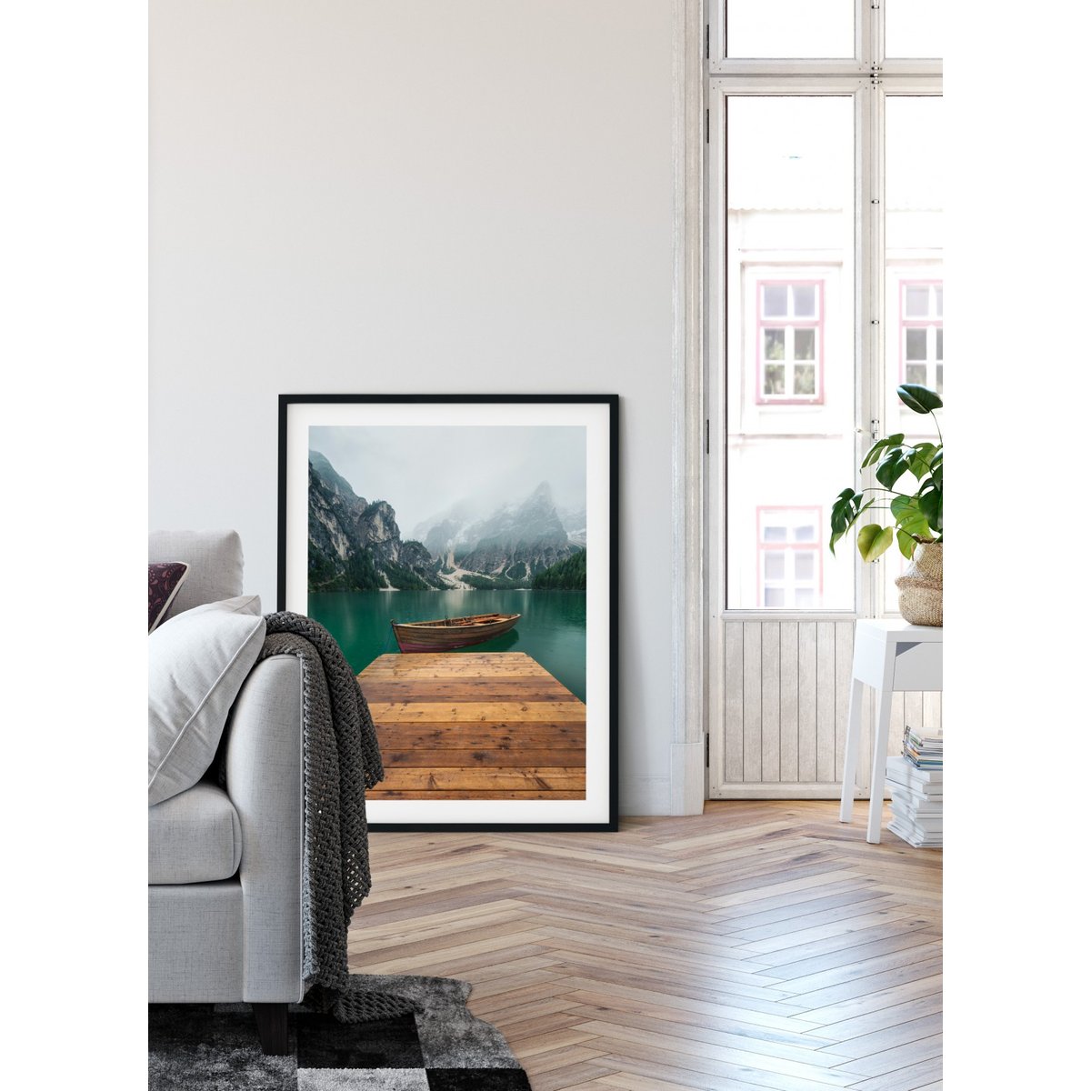 Poster Nature paysage montagnes blanc, L'AFFICHERIE
