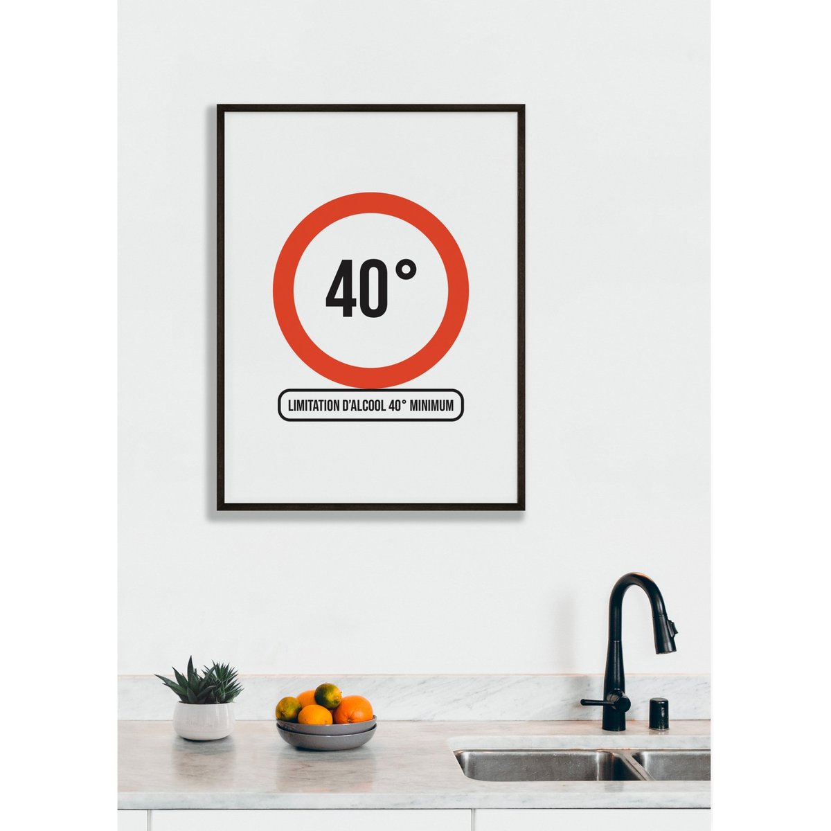 Affiche Limitation 40 degrés blanc, L'AFFICHERIE