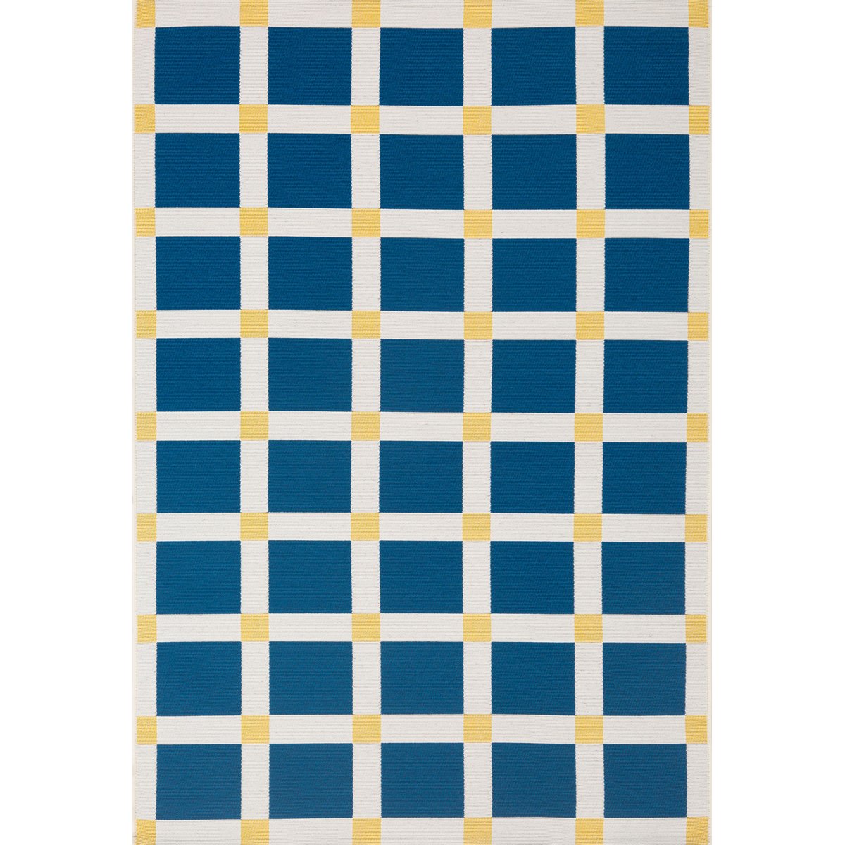 Tapis extérieur à motif damier POSITANO bleu, NAZAR RUGS