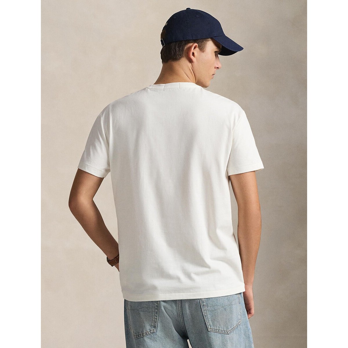 T-shirt Classic Fit à logo en jersey ecru, POLO RALPH LAUREN
