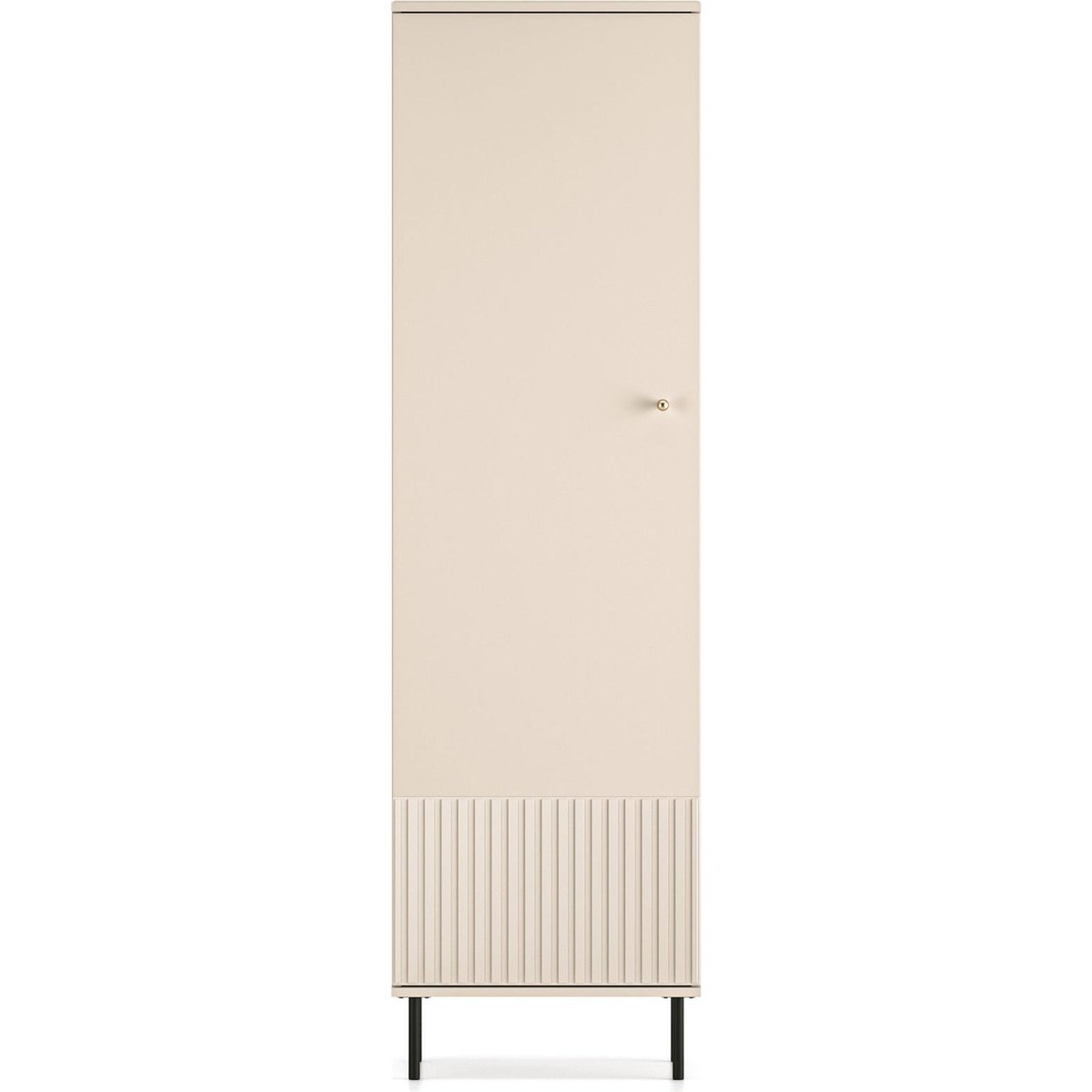 Armoire d'entrée à lames CALETTO beige cachemire avec poignée dorée, RECOLLECTION