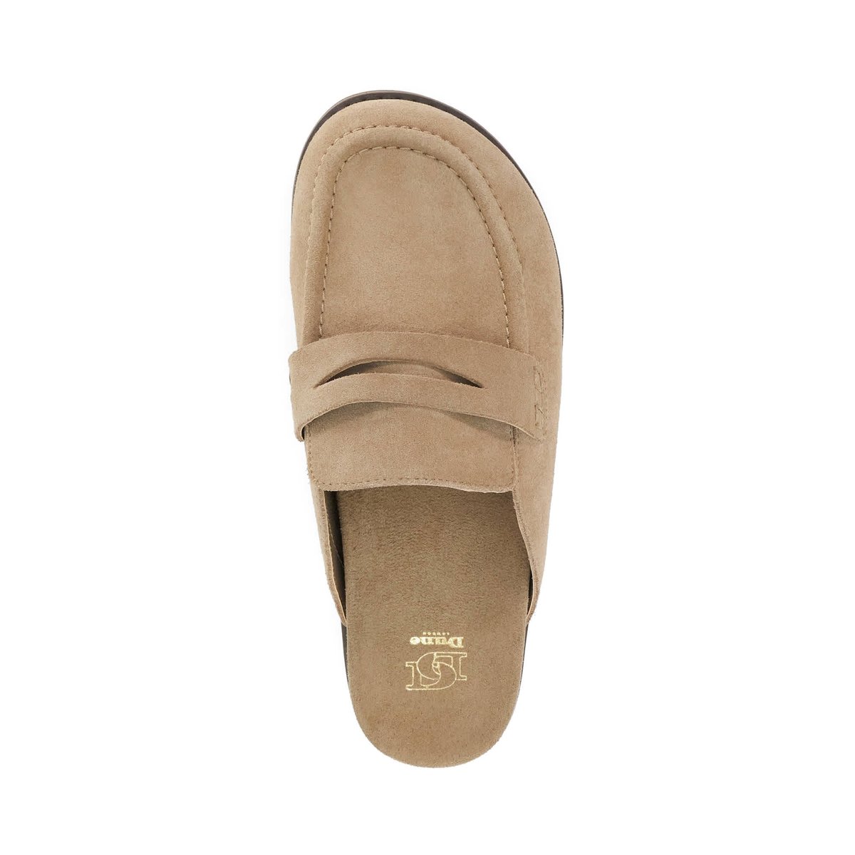 Mocassins ouverts à l'arrière en daim - GOLDENS taupe-suede, DUNE LONDON
